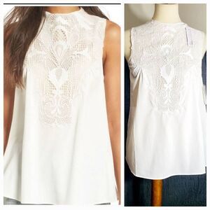 Chelsea28 NWT Ivory Cloud Lace Tank Size Small